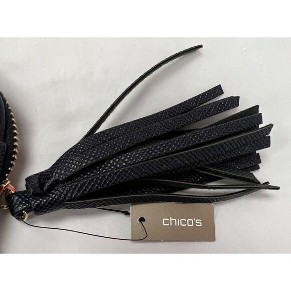 Chico's® Printed Tassel Tech Case in Navy Blue & White New w/Tags For 11" Laptop - Picture 5 of 7